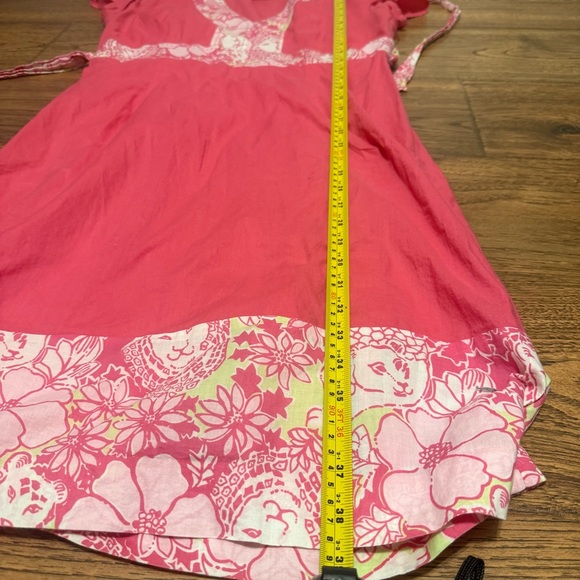 Lilly Pulitzer white label medium vintage Pink Floral Trim V-Neck Dress - Picture 12 of 16
